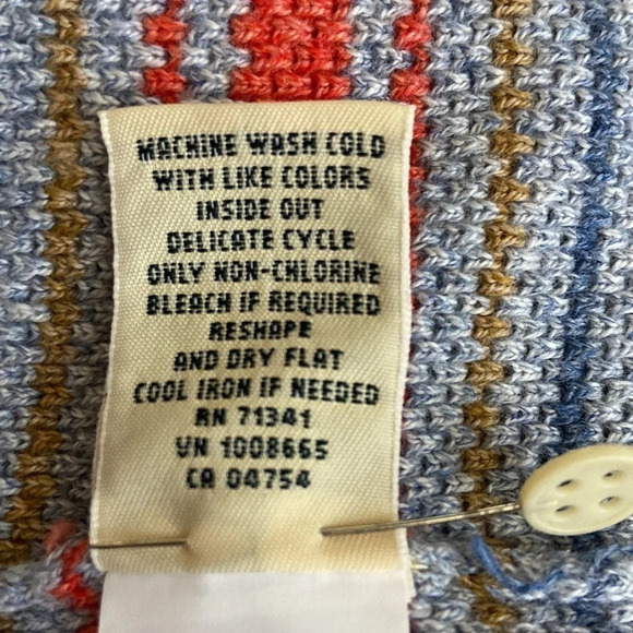 L.L. Bean Cotton and Recycled Cotton Striped Sweater - Size Large Petite - Picture 6 of 7